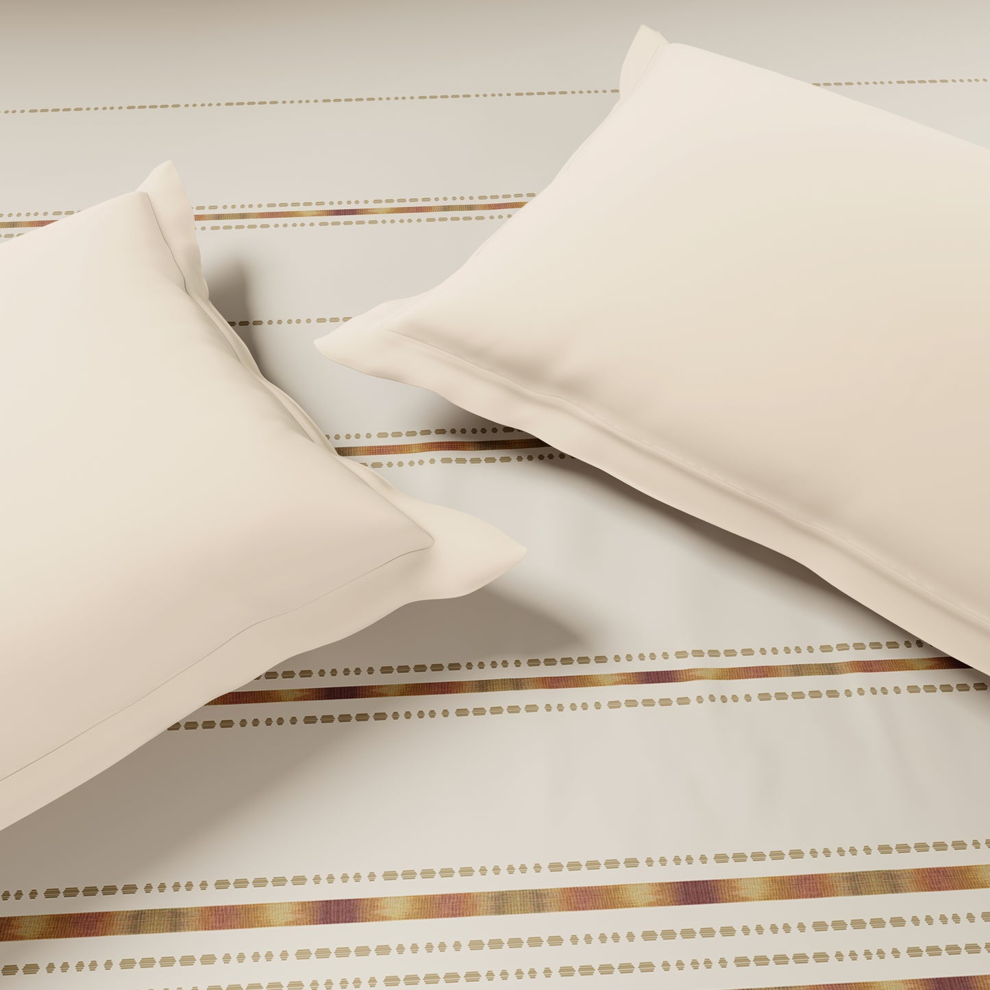 Luxury Loom Impressions 100% Egyptian Cotton Double Quilt, 350 TC, Geometric, Beige