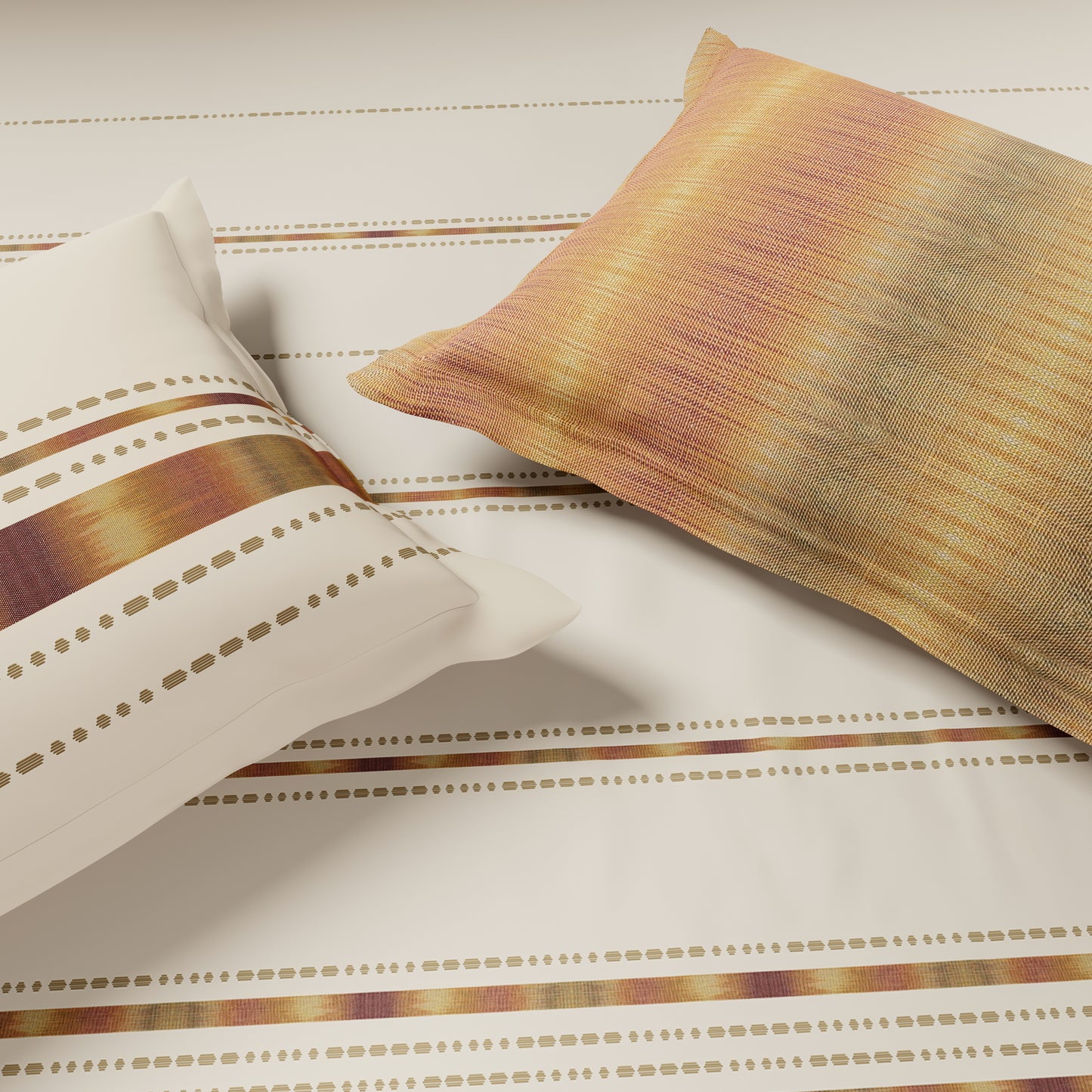 Luxury Loom Impressio 100% Egyptian Cotton Large Bedsheet, 350 TC, Embroidered, Beige