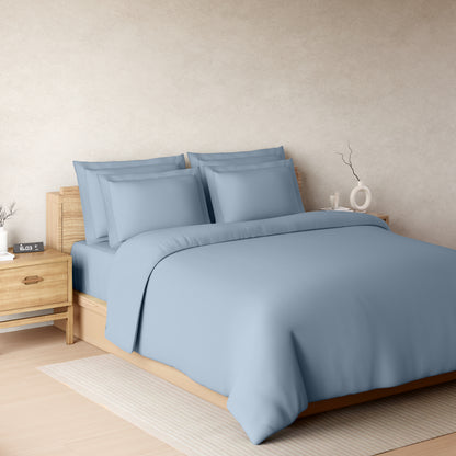 Solid Light Blue Solid King Size Bedsheet - Eminence By Spaces