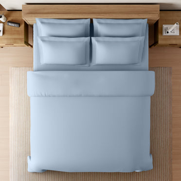 Solid Light Blue Solid King Size Bedsheet - Eminence By Spaces