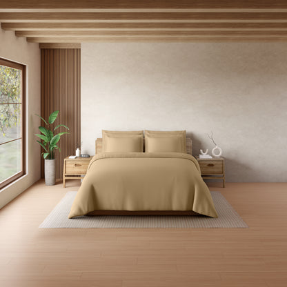 Solid Beige Solid King Size Bedsheet - Eminence By Spaces