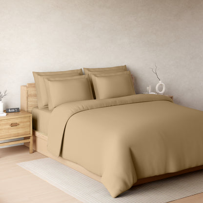 Solid Beige Solid King Size Bedsheet - Eminence By Spaces