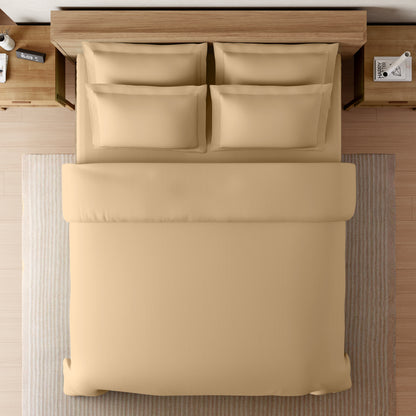 Solid Beige Solid King Size Bedsheet - Eminence By Spaces