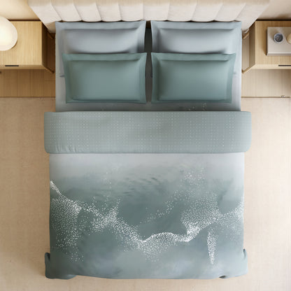 Luxury Alive 100% Cotton Double Quilt, 300 TC, Abstract, Light Teal