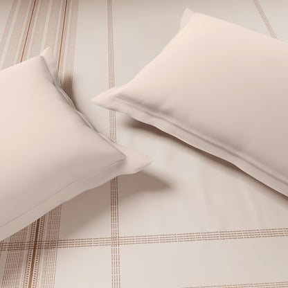 Luxury Loom Impressions 100% Egyptian Cotton Double Quilt, 350 TC, Geometric, Light Blush