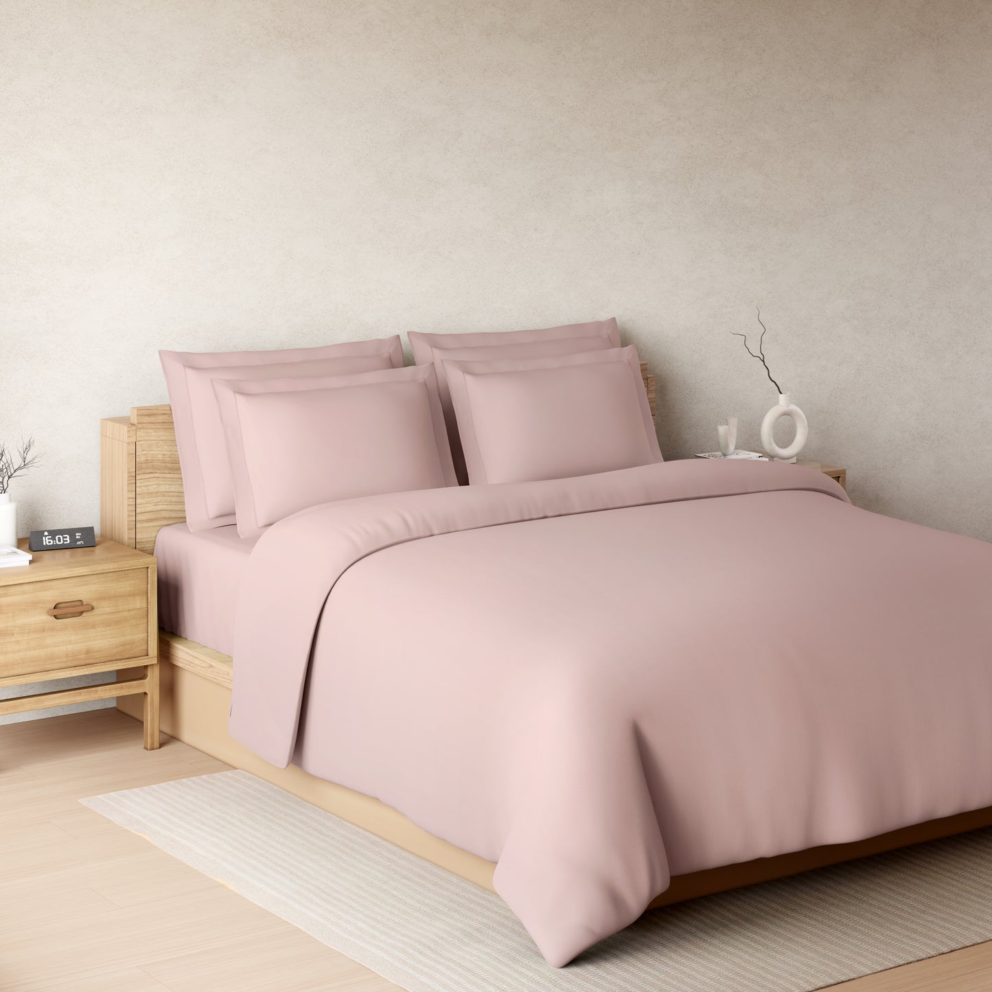 Solid Mauve Chalk Solid King Size Bedsheet - Eminence By Spaces