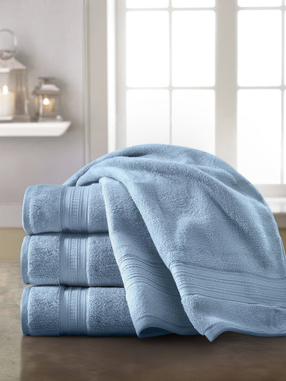 Opulent 100% Cotton Bath Towel, 550 GSM, Solid, Blue