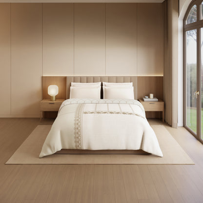 Luxury Alive 100% Cotton Double Quilt, 300 TC, Floral, White