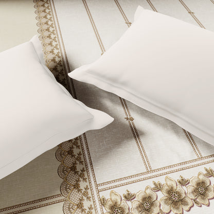 Luxury Alive 100% Cotton Double Quilt, 300 TC, Floral, White