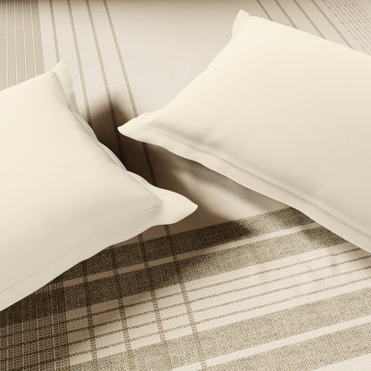 Luxury Loom Impressions 100% Egyptian Cotton Double Quilt, 350 TC, Geometric, Cream