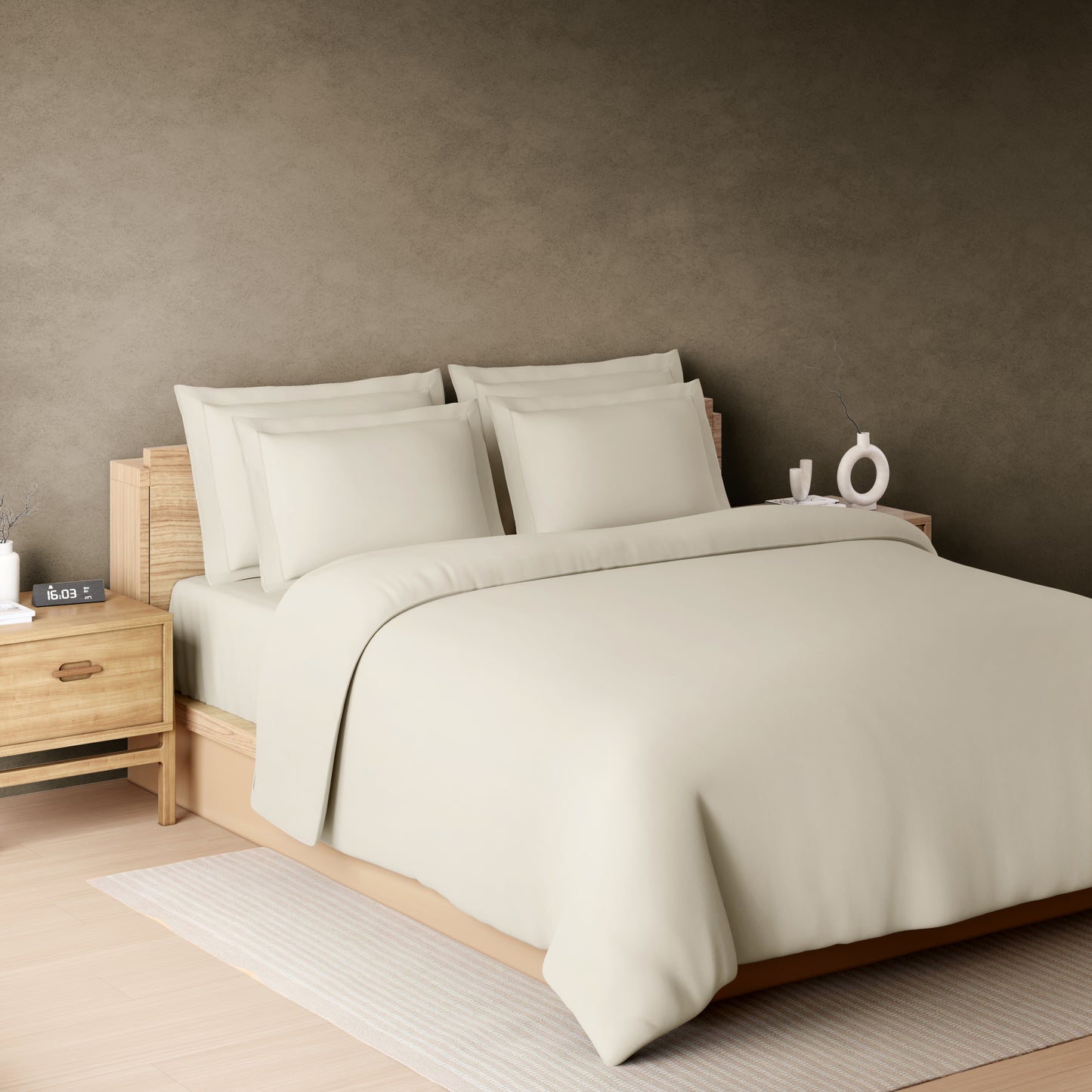 Solid Ivory Solid King Size Bedsheet - Eminence By Spaces