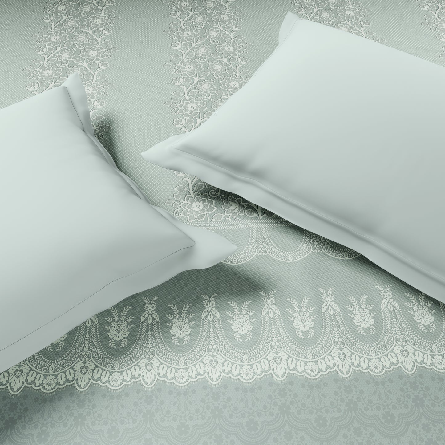 Luxury Alive 100% Cotton Double Quilt, 300 TC, Floral, Light Aqua