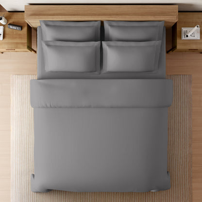 Solid Dark Grey Solid King Size Bedsheet - Eminence By Spaces