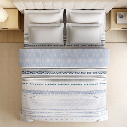 Luxury Alive 100% Cotton Double Quilt, 300 TC, Floral, Light Grey