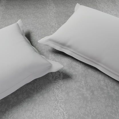 Luxury Loom Impressions 100% Egyptian Cotton Double Quilt, 350 TC, Geometric, Light Grey