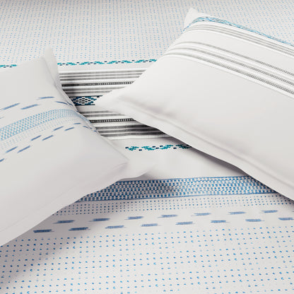 Luxury Loom Impressio 100% Egyptian Cotton Large Bedsheet, 350 TC, Embroidered, Light Grey