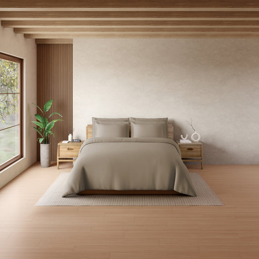 Solid Brown Solid King Size Bedsheet - Eminence By Spaces