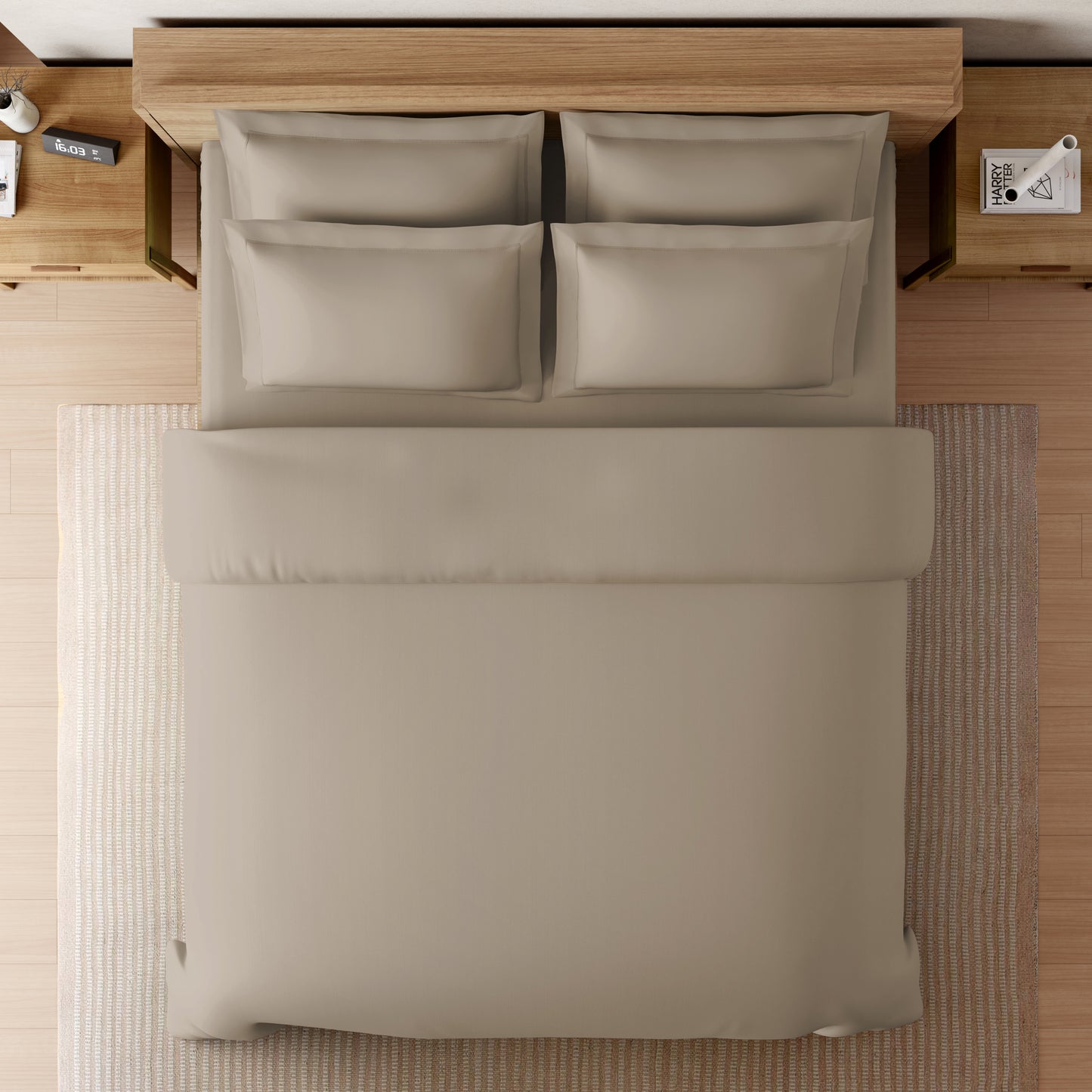 Solid Brown Solid King Size Bedsheet - Eminence By Spaces