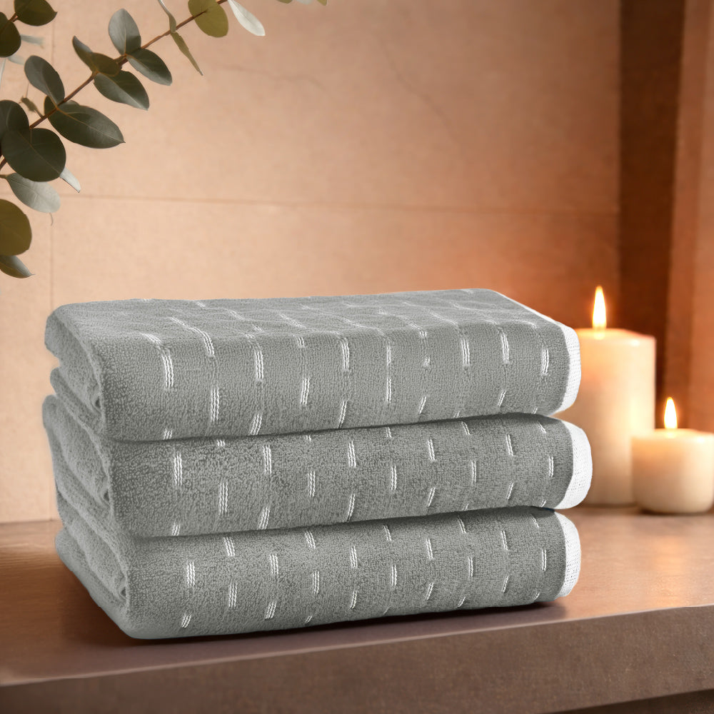 Airsoft 100% Cotton Bath Towel, 450 GSM, Solid, Grey