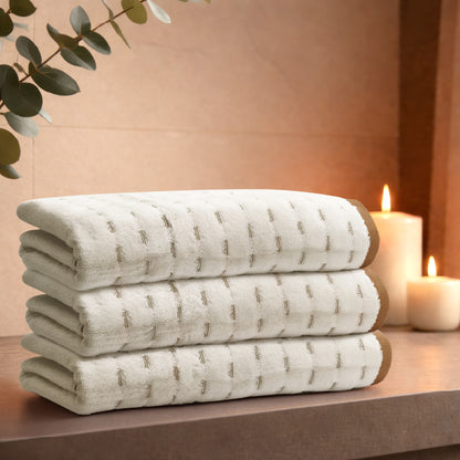 Airsoft 100% Cotton Bath Towel, 450 GSM, Solid, Beige