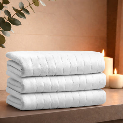 Airsoft 100% Cotton Bath Towel, 450 GSM, Solid, White
