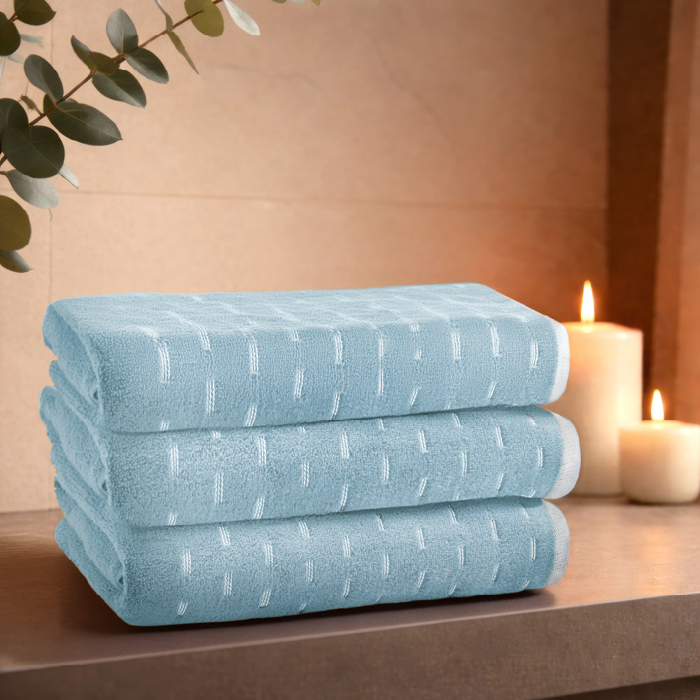 Airsoft 100% Cotton Bath Towel, 450 GSM, Solid, Light Blue