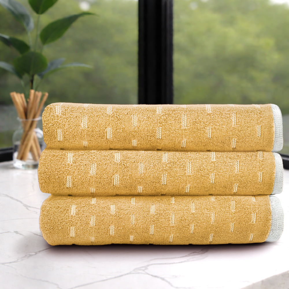 Airsoft 100% Cotton Bath Towel, 450 GSM, Solid, Yellow