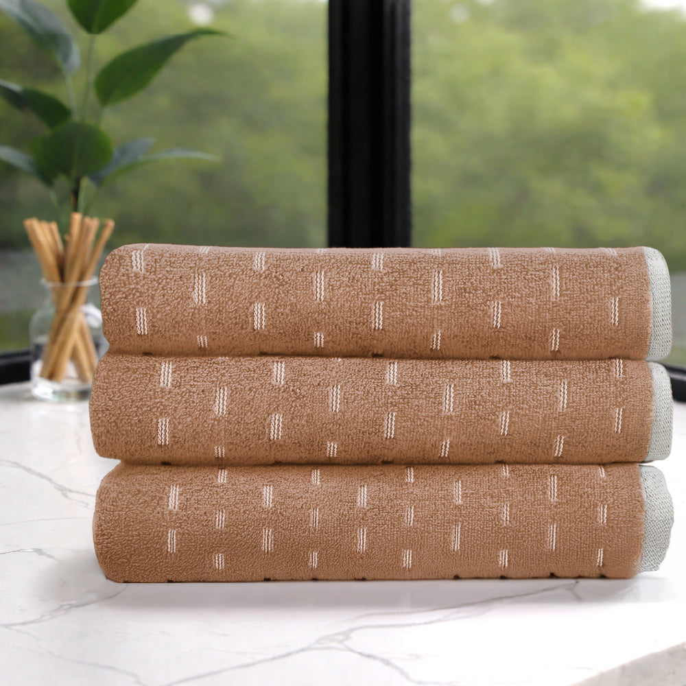 Airsoft 100% Cotton Bath Towel, 450 GSM, Solid, Light Brown