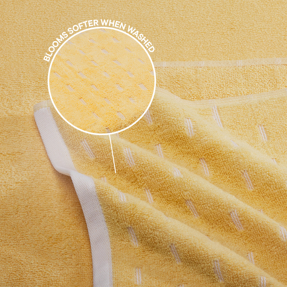 Airsoft 100% Cotton Bath Towel, 450 GSM, Solid, Yellow