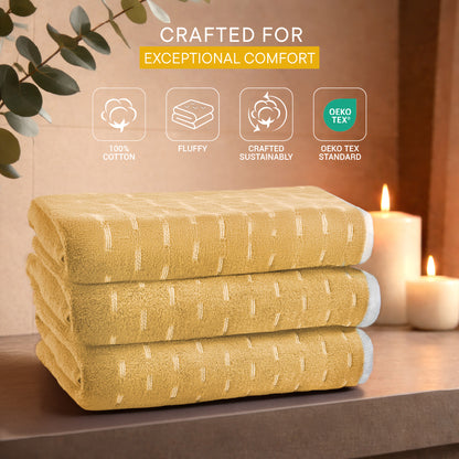 Airsoft 100% Cotton Bath Towel, 450 GSM, Solid, Yellow