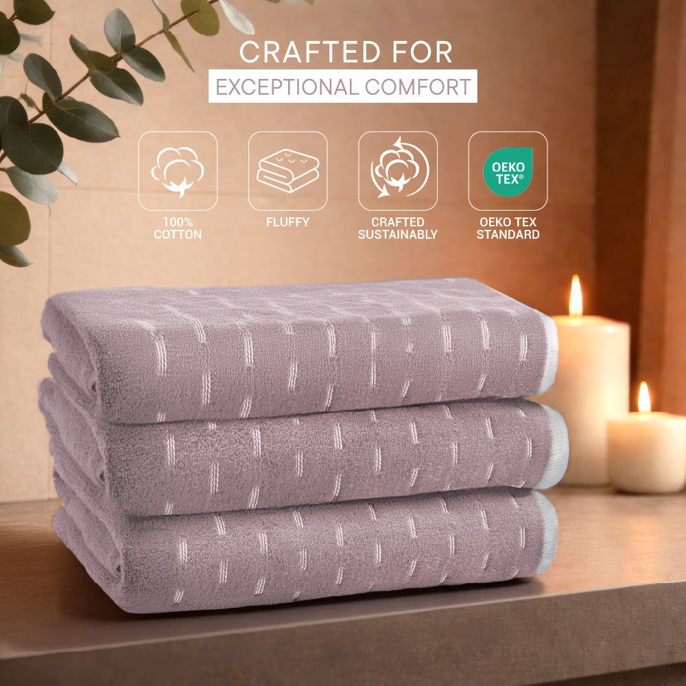 Airsoft 100% Cotton Bath Towel, 450 GSM, Solid, Light Violet