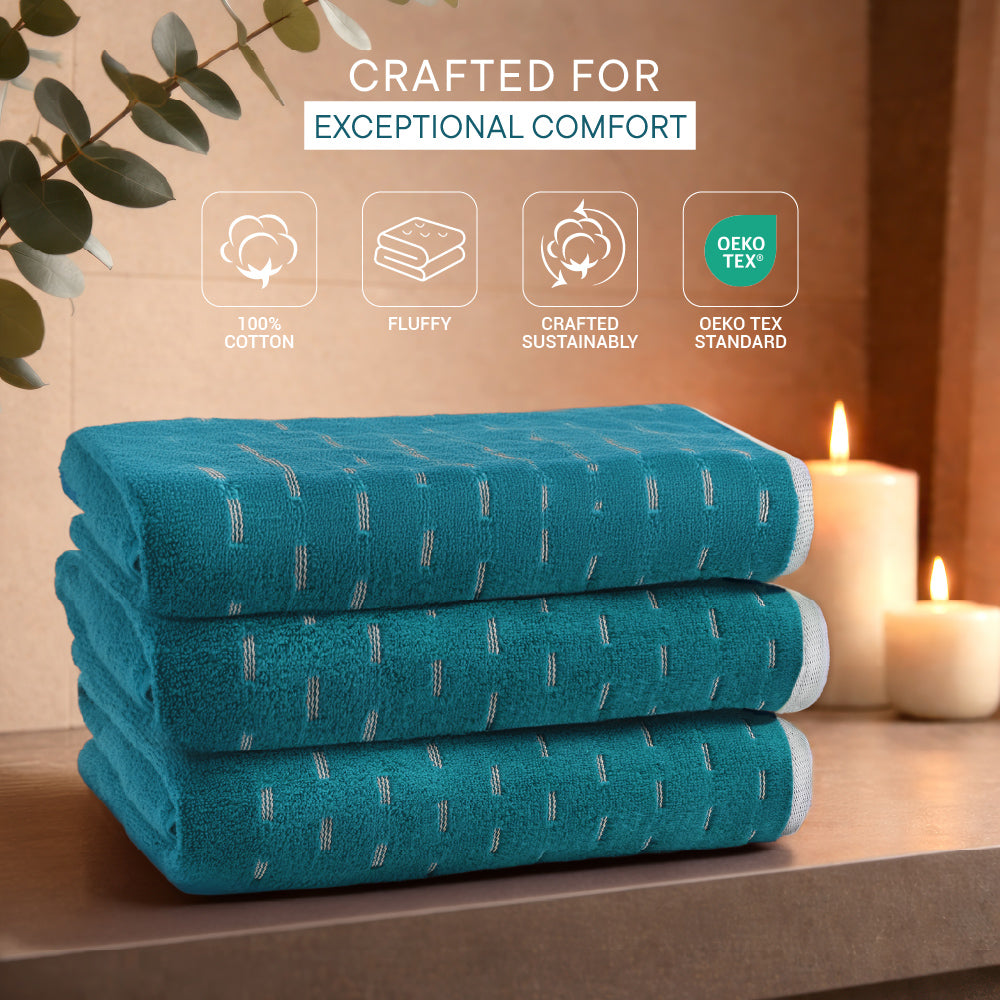 Airsoft 100% Cotton Bath Towel, 450 GSM, Solid, Dark Teal