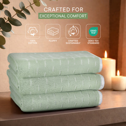 Airsoft 100% Cotton Bath Towel, 450 GSM, Solid, Light Green