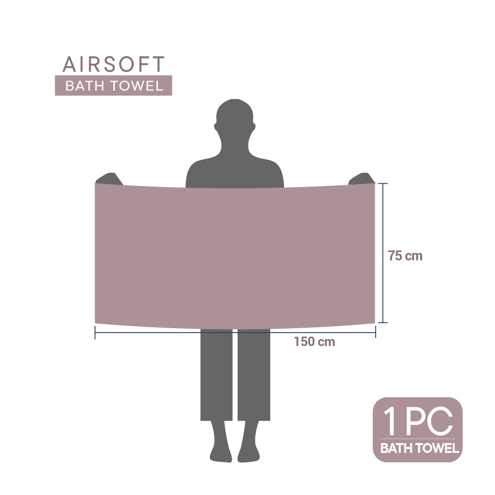Airsoft 100% Cotton Bath Towel, 450 GSM, Solid, Light Violet