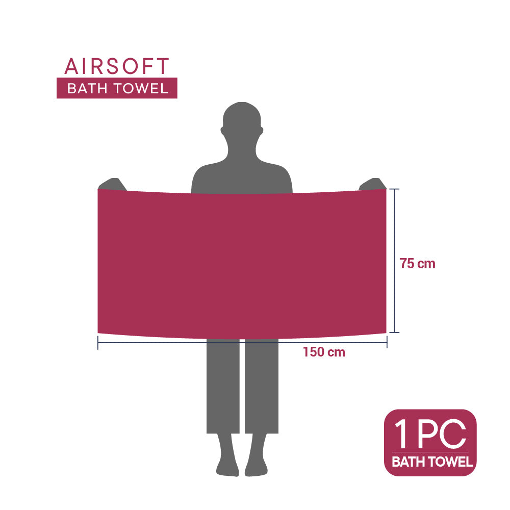 Airsoft 100% Cotton Bath Towel, 450 GSM, Solid, Dark Brown