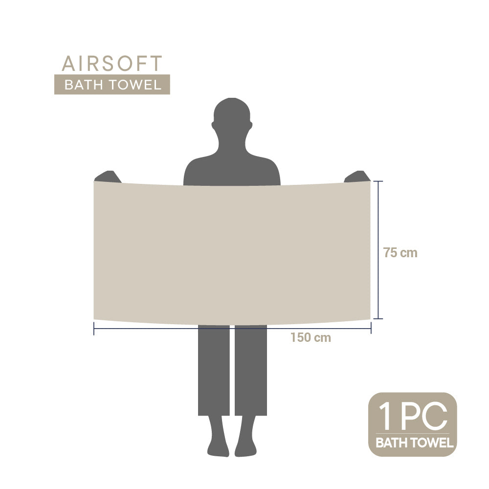 Airsoft 100% Cotton Bath Towel, 450 GSM, Solid, Beige