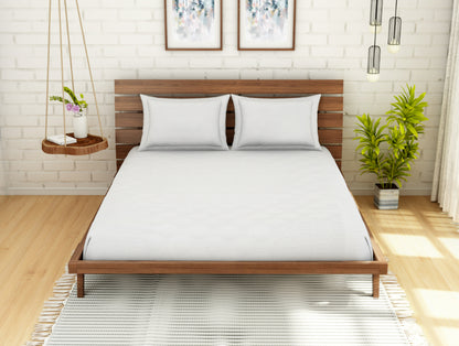 Solid White Polyester Queen Mattress Protector - Softshield By Spaces