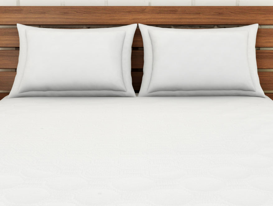 Solid White Polyester Queen Mattress Protector - Softshield By Spaces
