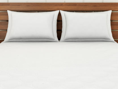 Solid White Polyester Queen Mattress Protector - Softshield By Spaces
