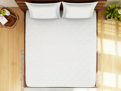 Solid White Polyester Queen Mattress Protector - Softshield By Spaces