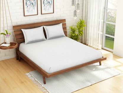 Solid White Polyester Queen Mattress Protector - Softshield By Spaces