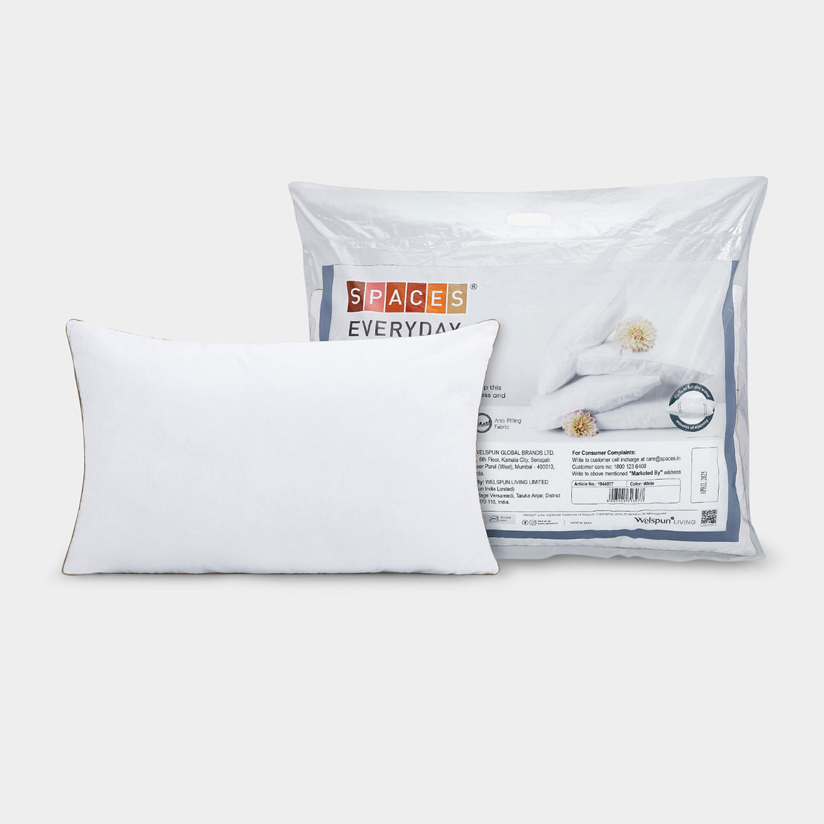 Solid White Microfiber Pillow - Essentials By Spaces