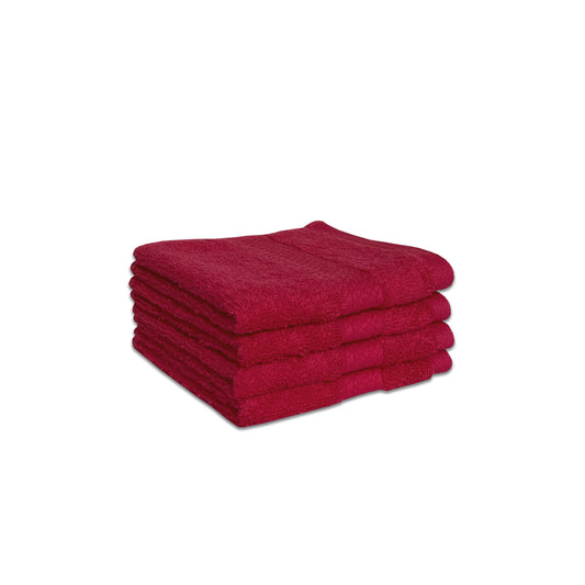 Solid Pink 100% Cotton 4 Face Towel - Colorfas By Spaces