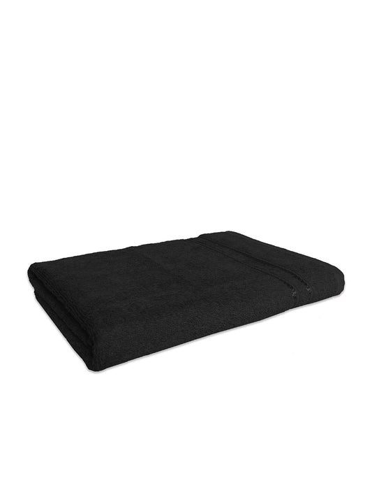 Solid Black 100% Cotton Quick Absorbent Bath Towel - Quik Dry By Welspun