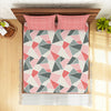 Geometric Orange 100% Cotton King Fitted Sheet-Atrium By Spaces