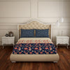 Floral Blue 100% Cotton Queen Fitted Sheet-Atrium Plus By Spaces