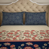 Floral Blue 100% Cotton Queen Fitted Sheet-Atrium Plus By Spaces