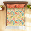 Floral Beige 100% Cotton King Fitted Sheet-Atrium Plus By Spaces