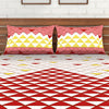 Geometric Red 100% Cotton King Fitted Sheet-Atrium Plus By Spaces