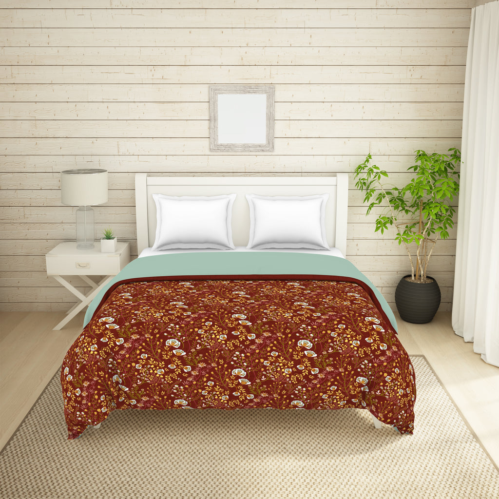 Brown 100% Cotton Shell Double Quilt  - Essentials By Spaces